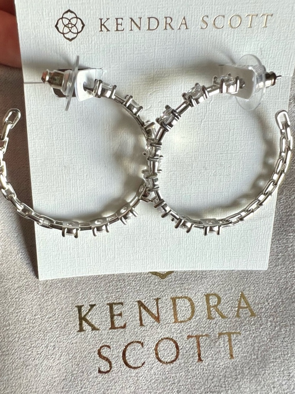 NWT Kendra Scott Lexi Silver Hoop Earrings - Picture 4 of 8